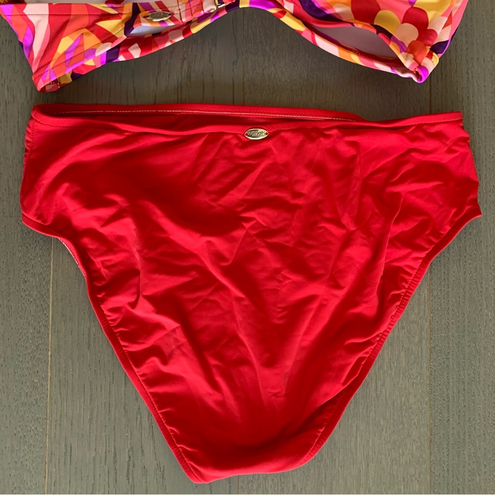 Sunsets Red & Colourful Swim Top & Bottom - Picture 10 of 14